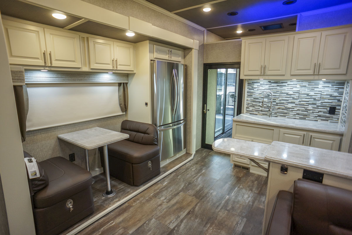 luxury toy hauler 5th wheel dinette