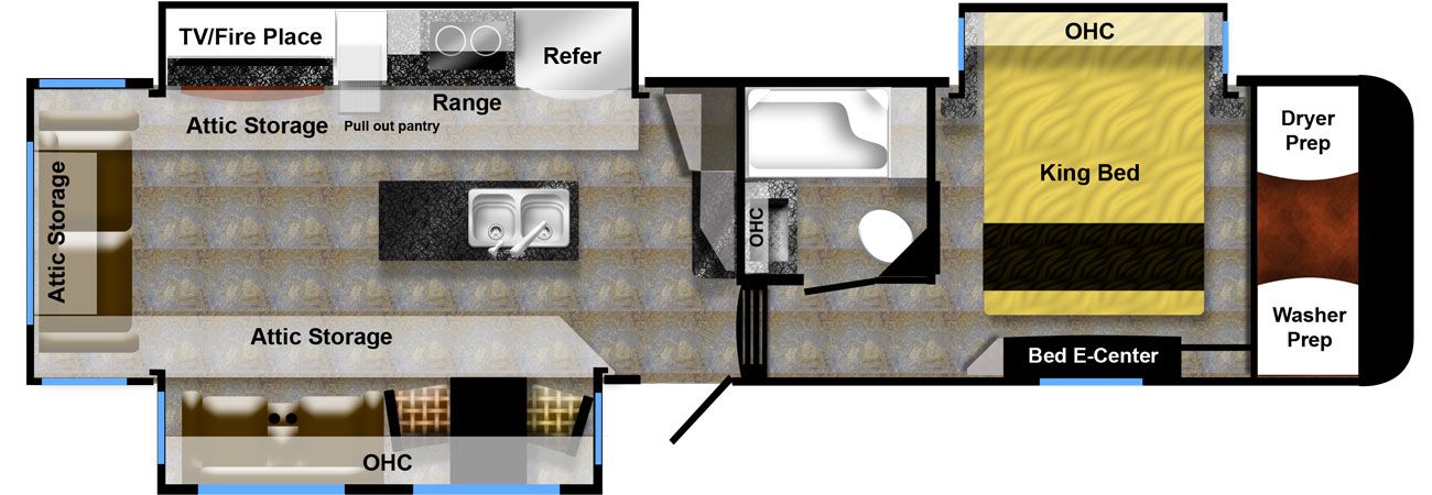 35GRS luxe gold luxury fifth wheel floor plan